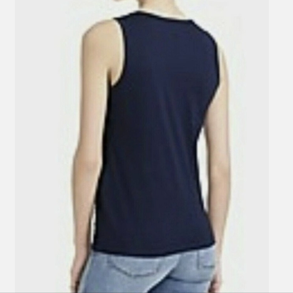 J. Crew Navy Eyelet Sleeveless Blouse Tank Top XS *D3 - Picture 2 of 7